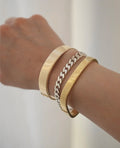 The Perfect Sculptural Square Shaped Vintage Bangle 18K Gold
