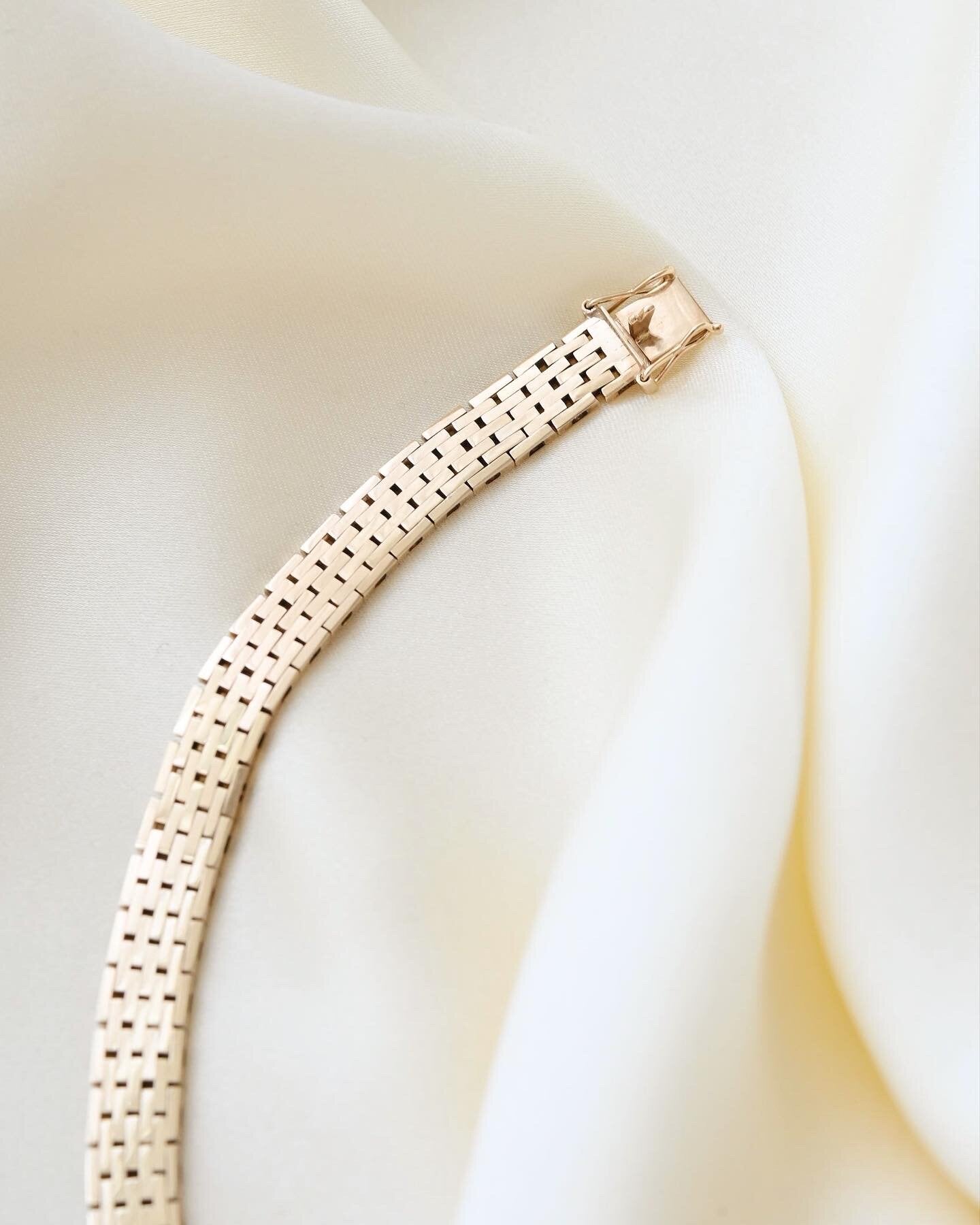 Danish Brick Link Bracelet by Charles Ø 14K Gold 1962-1972