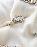 The Perfect Art Deco Ring Old Mine Cut Diamonds 18K White Gold 1925