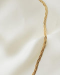 Beautiful Two Sided Special Braided Herringbone Necklace 18K Gold