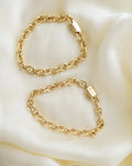 Amazing Danish Vintage Biker Link Bracelets 14K Gold