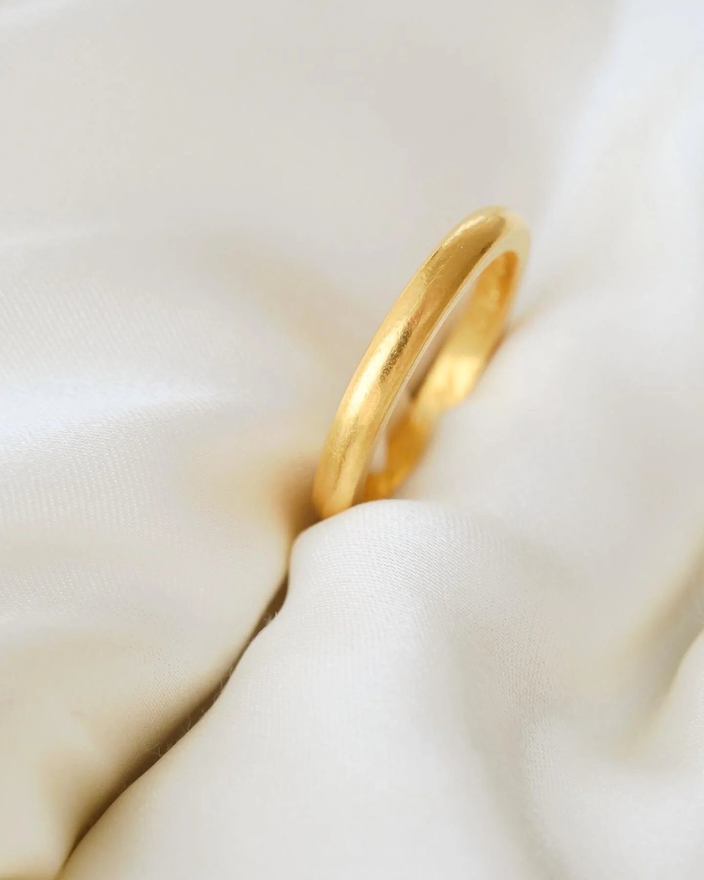 Happy 6.7 Grams Antique Heavy Inscribed Wedding Stacker Band 23K Gold 1934