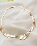 Heavy Perfect Italian Vintage Fringe Cleopatra Necklace 18K Gold 1970
