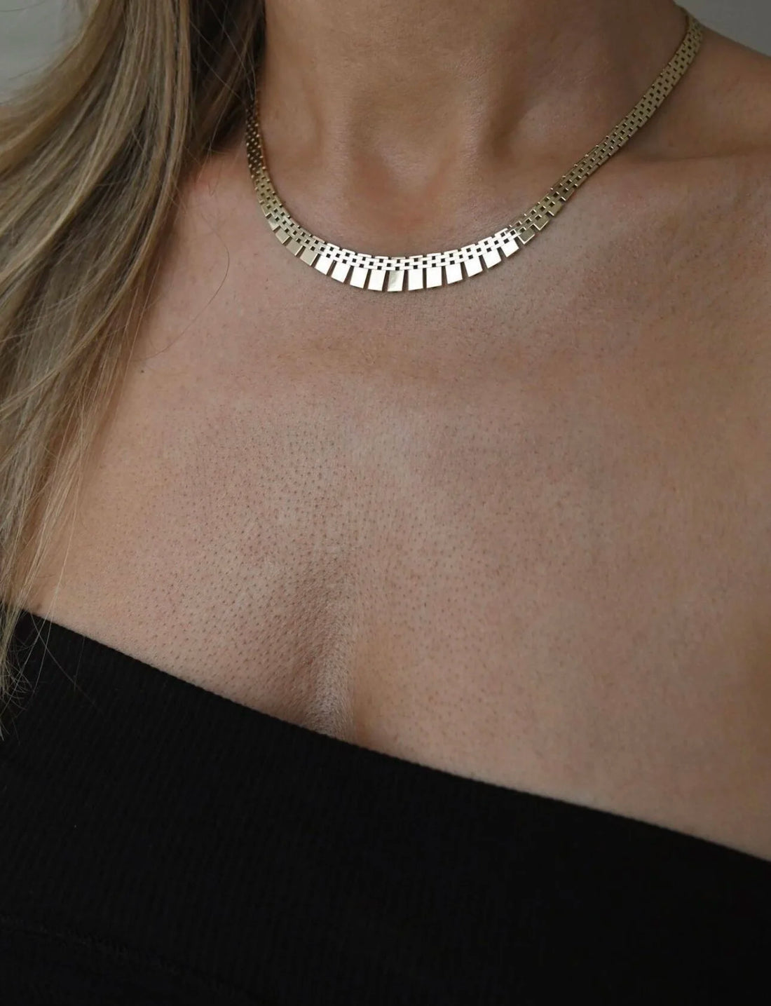 Perfect Cleopatra Necklace Danish Vintage 14K Gold 1970