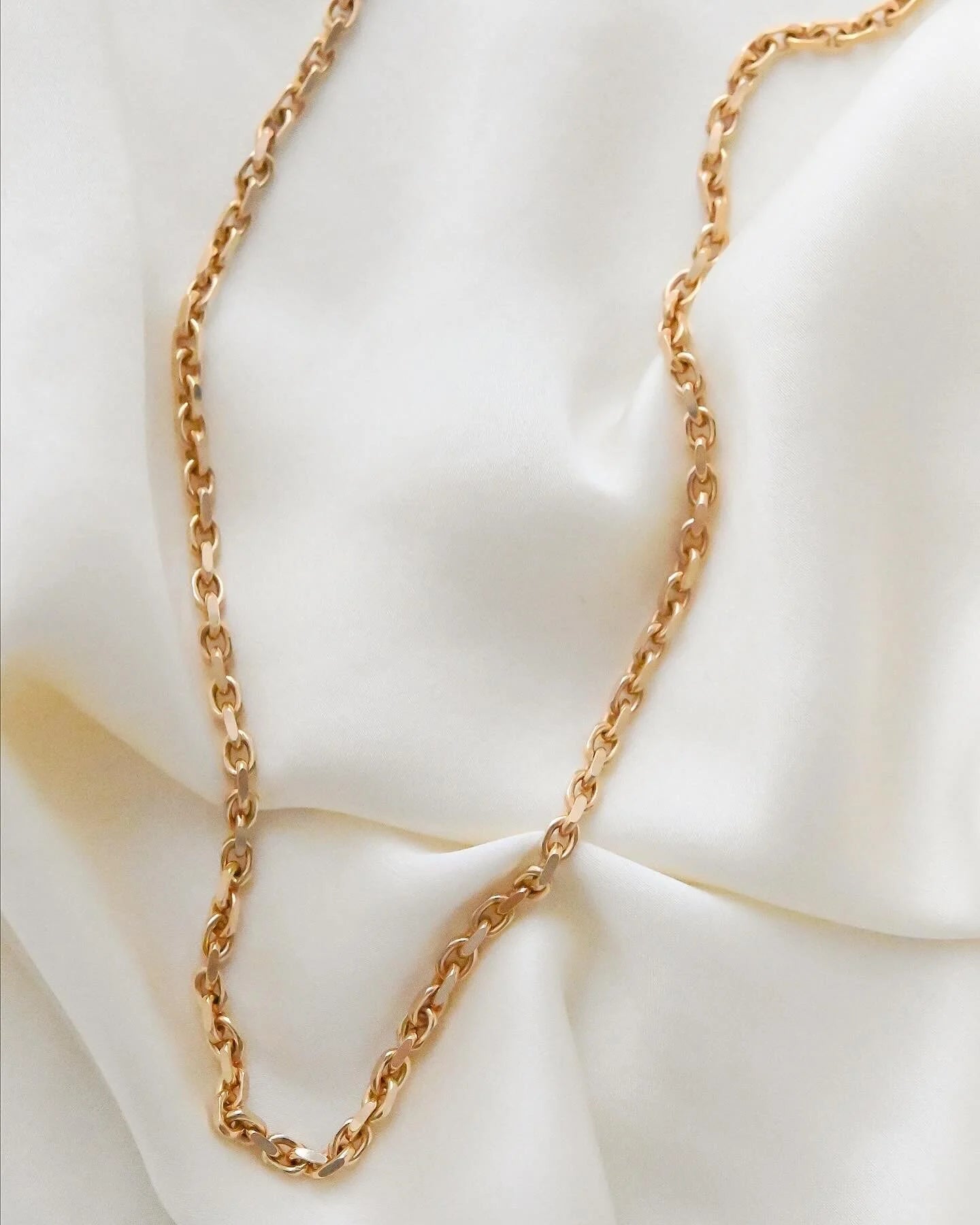 The perfect 19.6” Long Anchor Link Chain 14K Gold