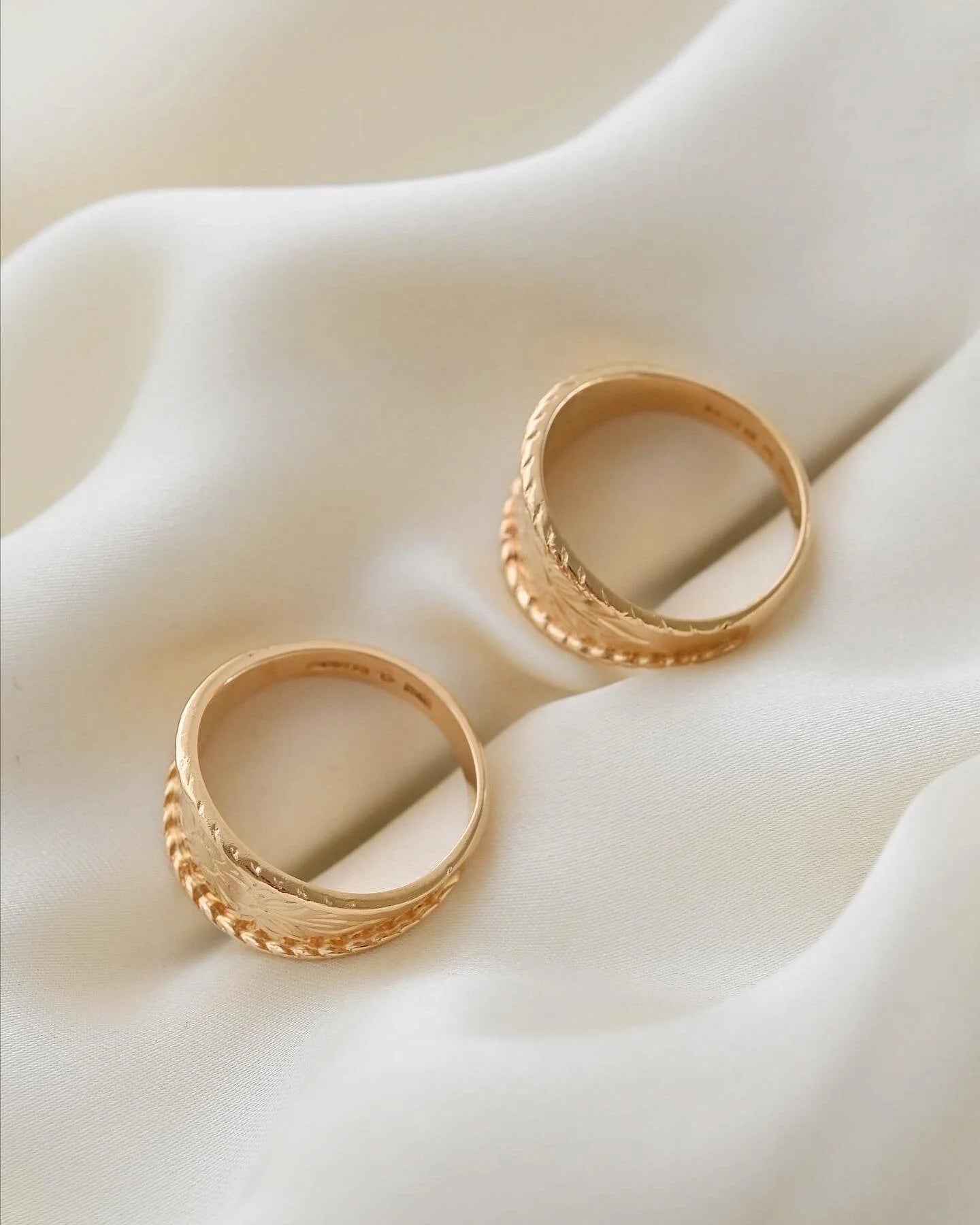 Swedish Vintage Cigarband Rings 18K Gold