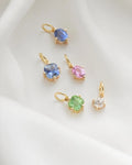 OMJ FINE JEWELRY : Cotton Candy Charms All Natural Untreated Sapphire Diamond and Tourmaline 18K Gold