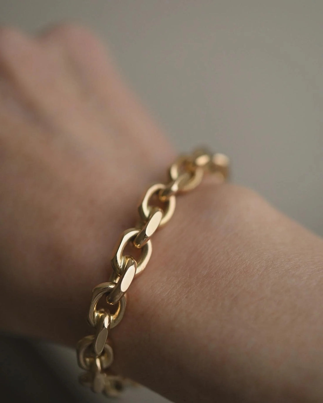Extraordinary Big 63 Grams Danish Vintage Anchor Link Bracelet 14K Gold