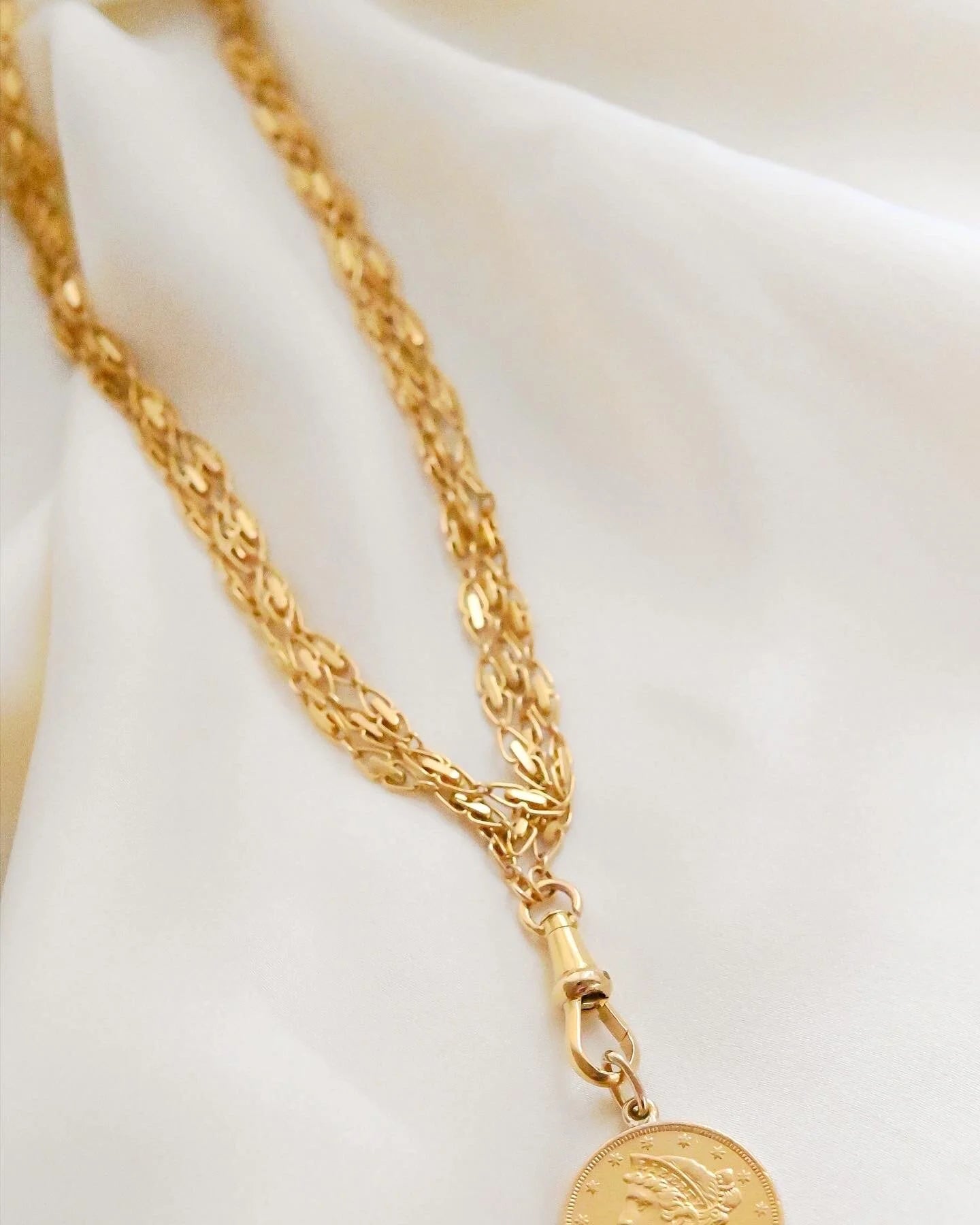 Extraordinary Rare 67.7 Inches Long Guard Chain Antique 18K Gold