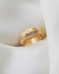 Antique 81 Year Old Engraved Wedding Band 18K Gold 1941