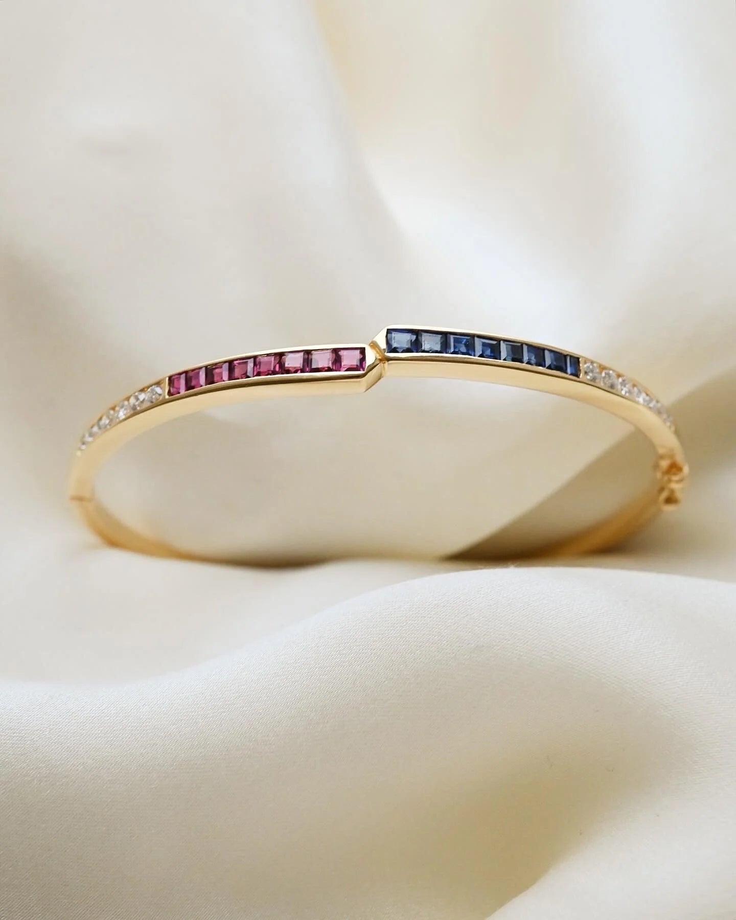 All Great Things In One Vintage Bangle 18K Gold 1970s