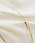 Perfect Swedish Vintage Stacking Curb Link Necklace 18K Gold 1960