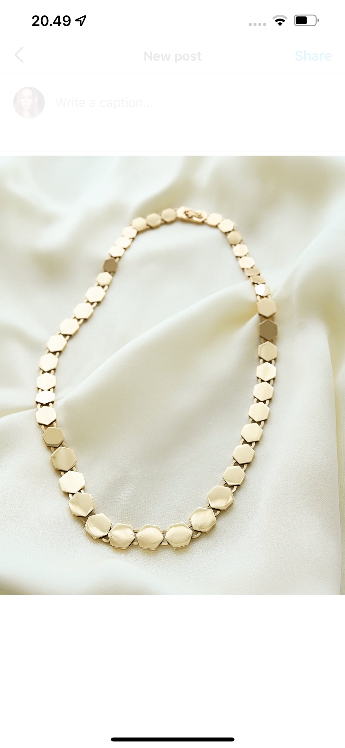 Big Stunning Danish Vintage Necklace 14K Gold 1960