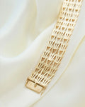 Sublime Danish Mid Century Vintage Geneva Variation Bracelet 14K Gold 1960s