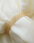 Glowing Wide Star Link Bracelet 18K Gold Sweden 1968