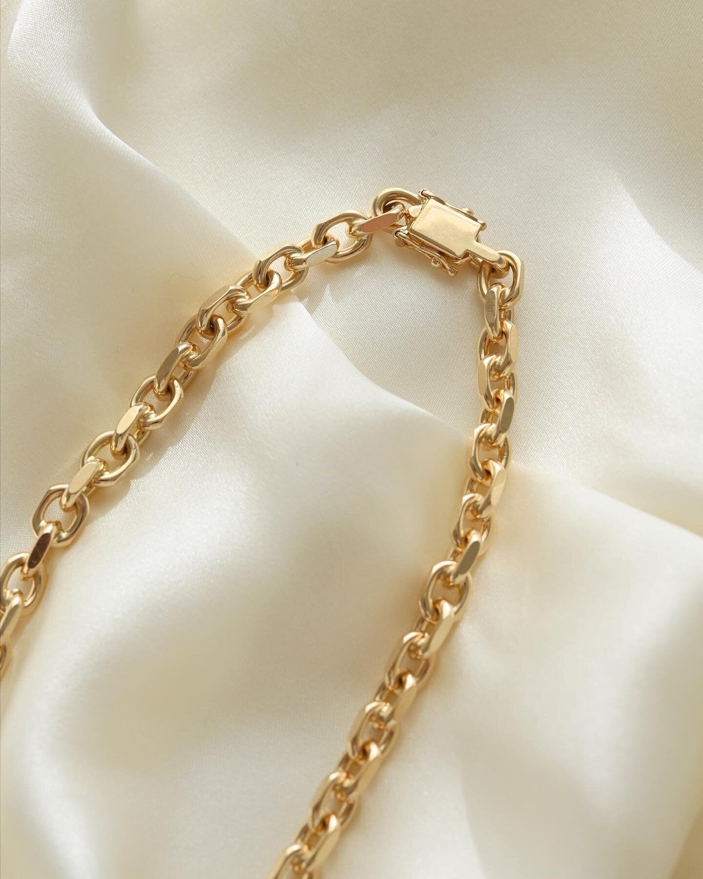 BIG 55 Grams Vintage Dream Anchor Chain by Søren Deli 14K Gold 1970s