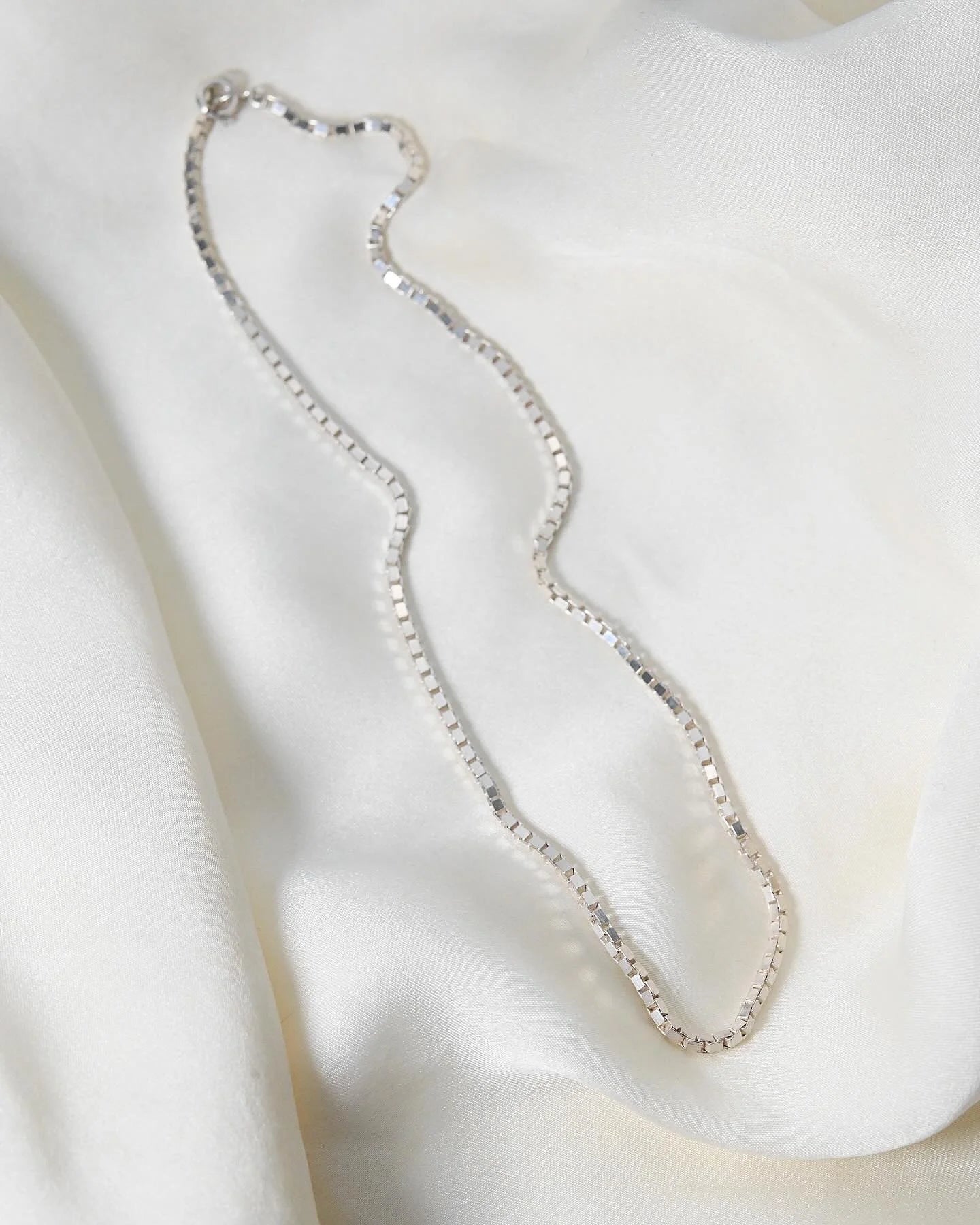 Chunky Vintage Box Link Chain Sterling Silver 1980s