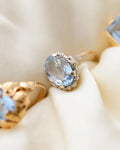 Beautiful Old Baby Blue Spinel Rings 18K Gold 1920-1950