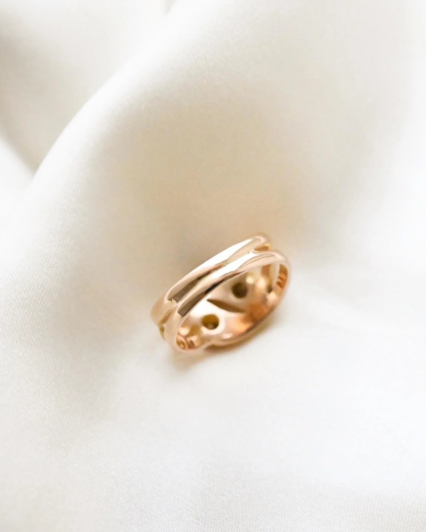 Antique Serpent Ring w Cognac Diamond 18K Gold 1940s
