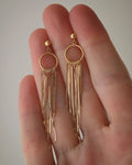 Italian Vintage Chain Dangle Earrings 18K Gold 1970s