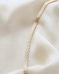 Stunning Mid Size Brick Line Necklace 18 Inches 14K Gold 1960s