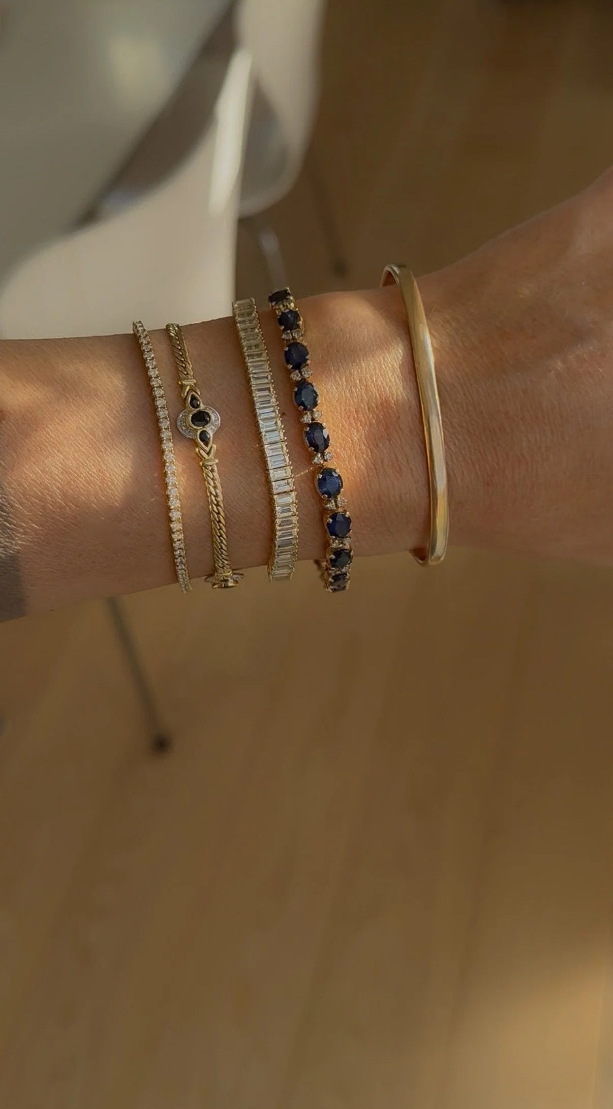 Dreamy Sapphire x Diamond Vintage Bracelet 14K Gold