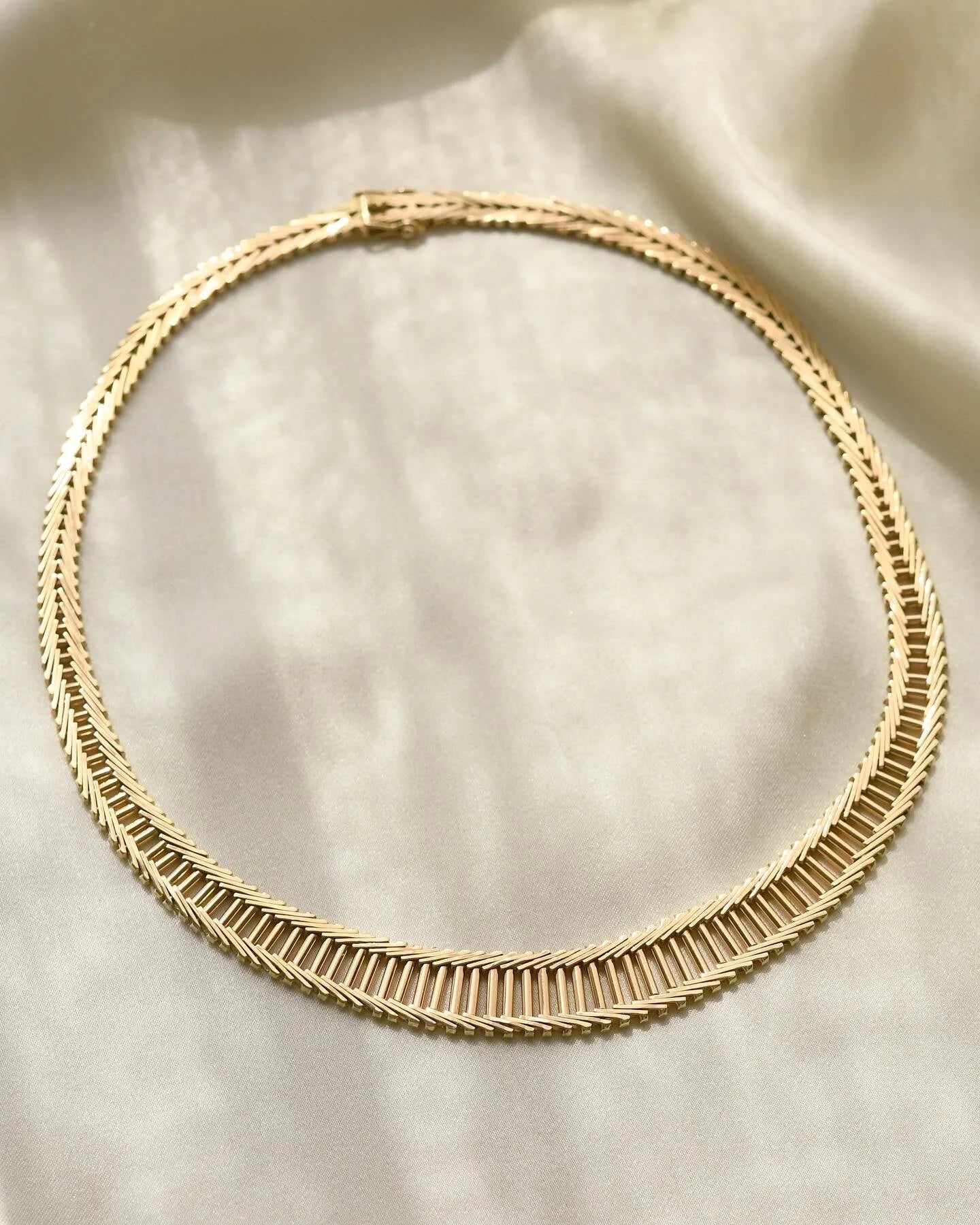 Sexy Rare Danish Vintage Necklace 14K Gold 1980s