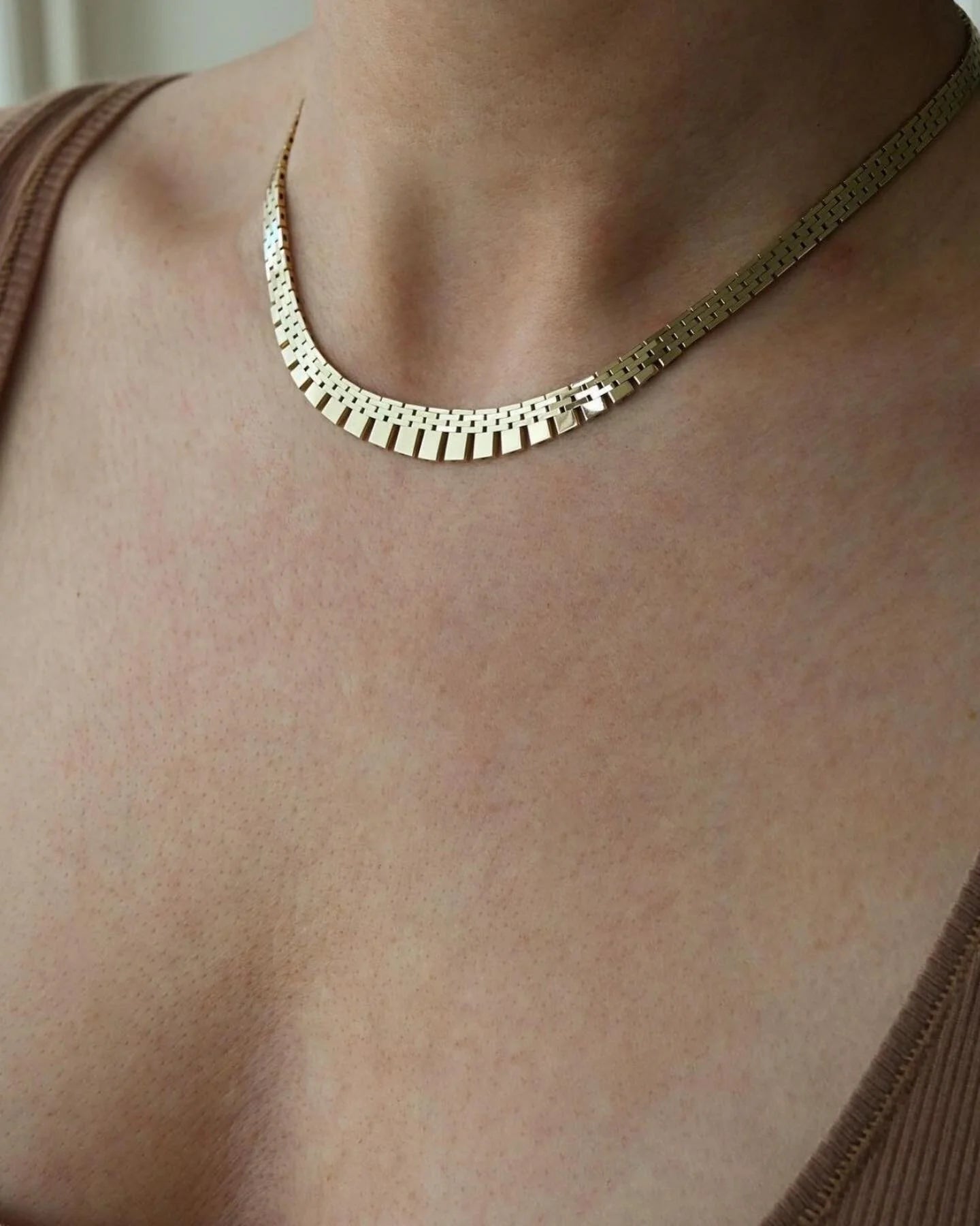 Danish Vintage Cleopatra Necklace 14K Gold 1970