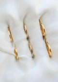 Domed Crescent Shaped Hoops 18K Gold