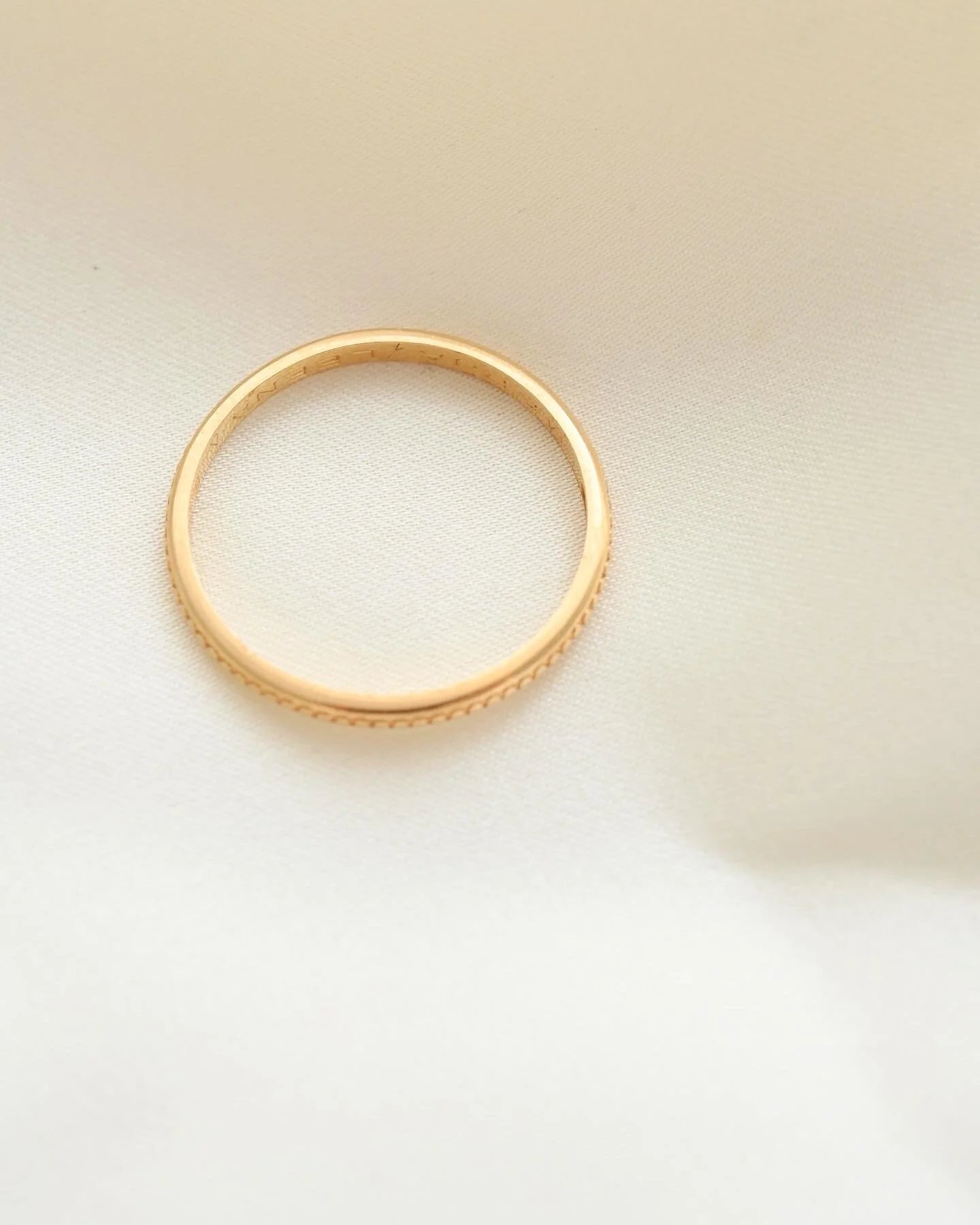 Rare Dotted Swedish Vintage Band 18K Gold