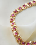 Stunning Special Ruby Cabochon Bracelet 18K Gold 1966