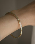Beautiful Twisted Tri Color Bangle 14K Gold