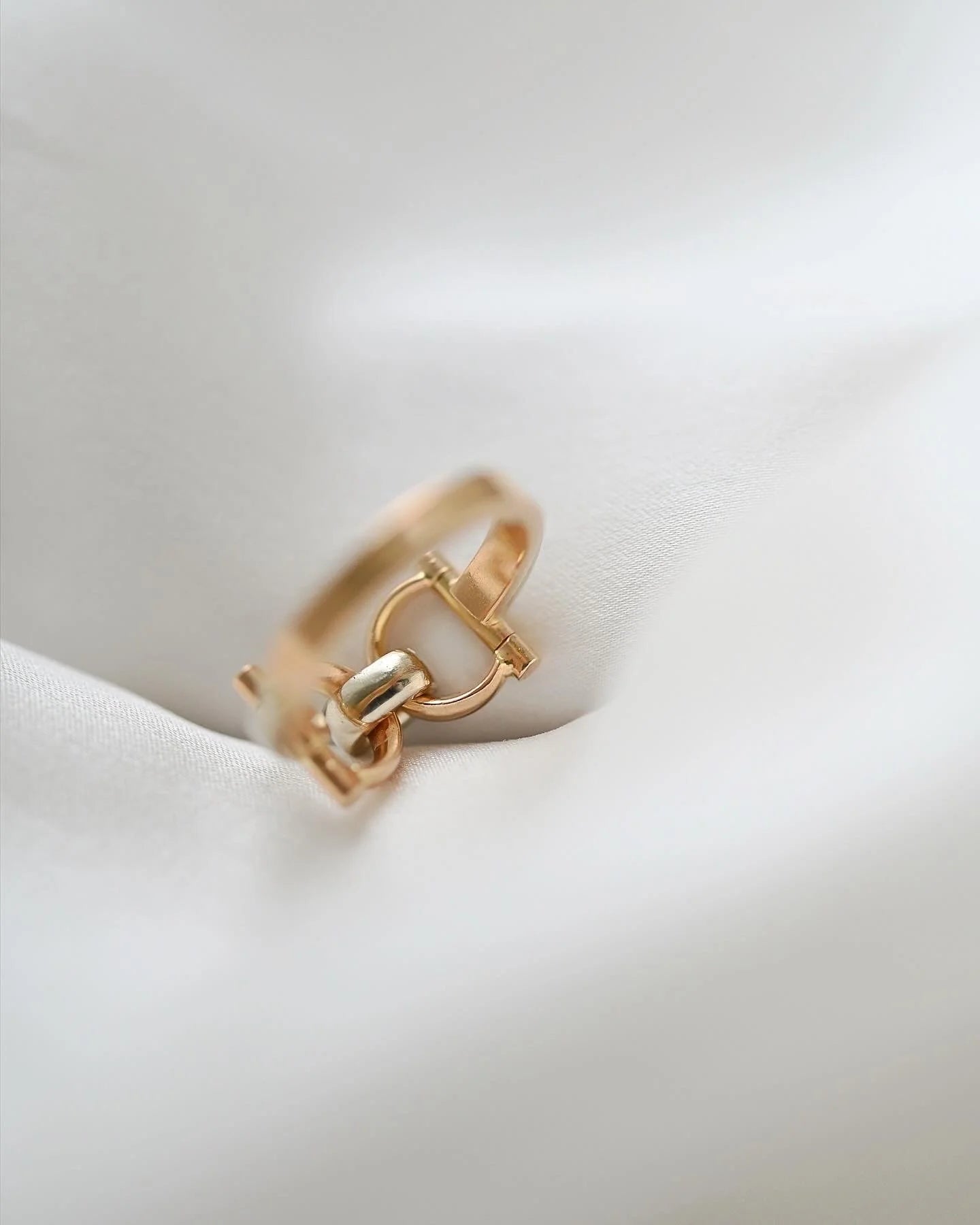 Vintage Two Tone Bridle Ring 18K Gold Denmark