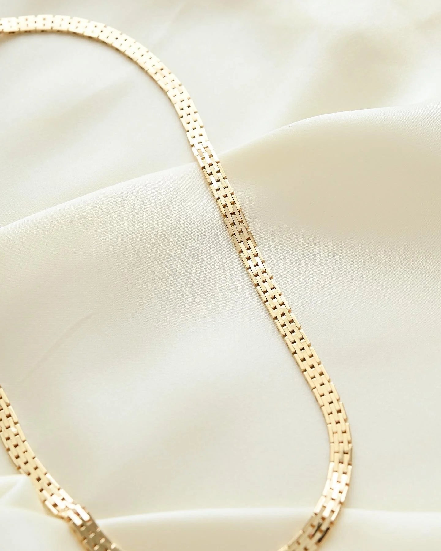 Beautiful Perfect Brick Link Necklace by Børge Printzen 14K Gold