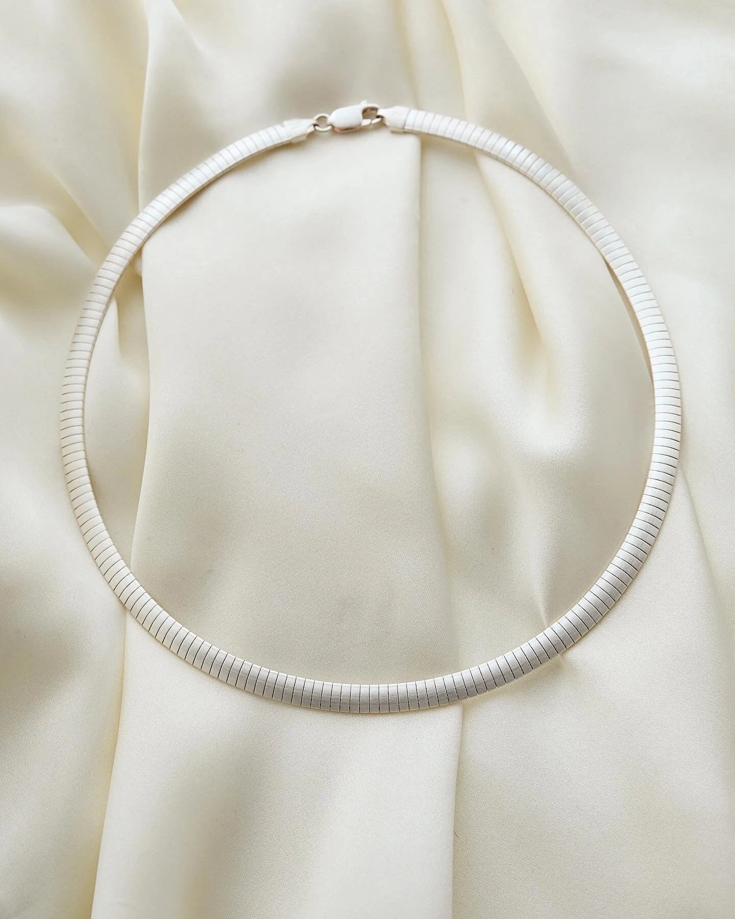 Danish Omega Link Chain Brushed Silver