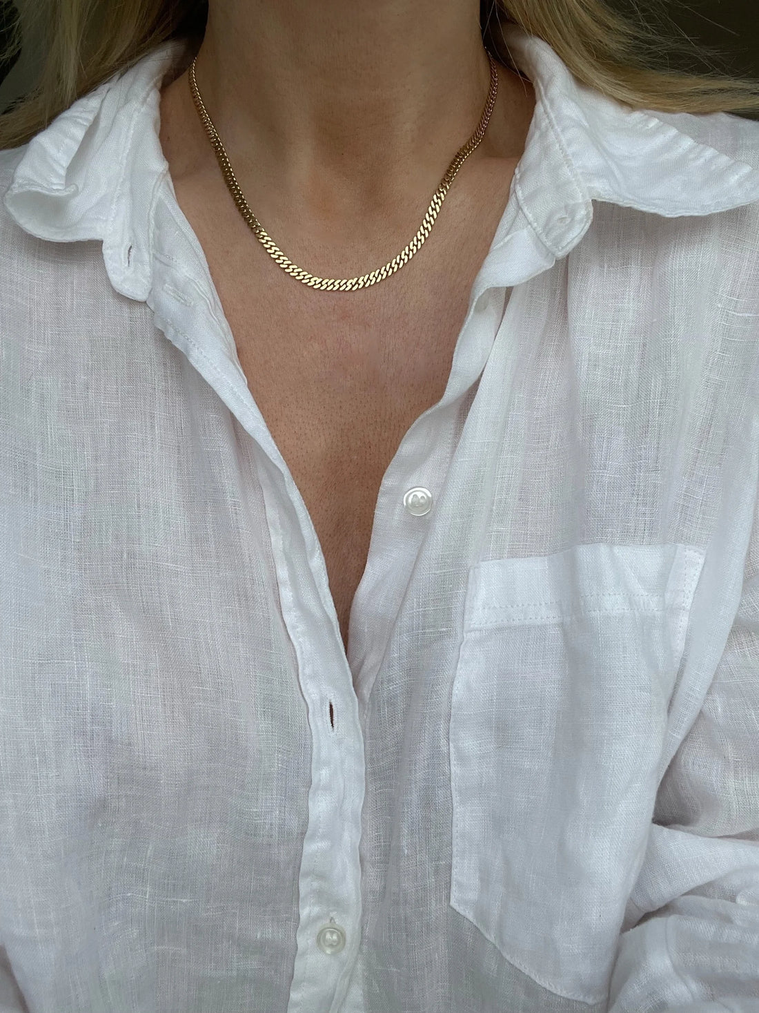 A Gorg Forever Piece Vintage Curb Link Chain 18K Gold 1970s Sweden