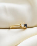 Perfect Vintage Threestone Sapphire x Diamond Ring 18K Gold