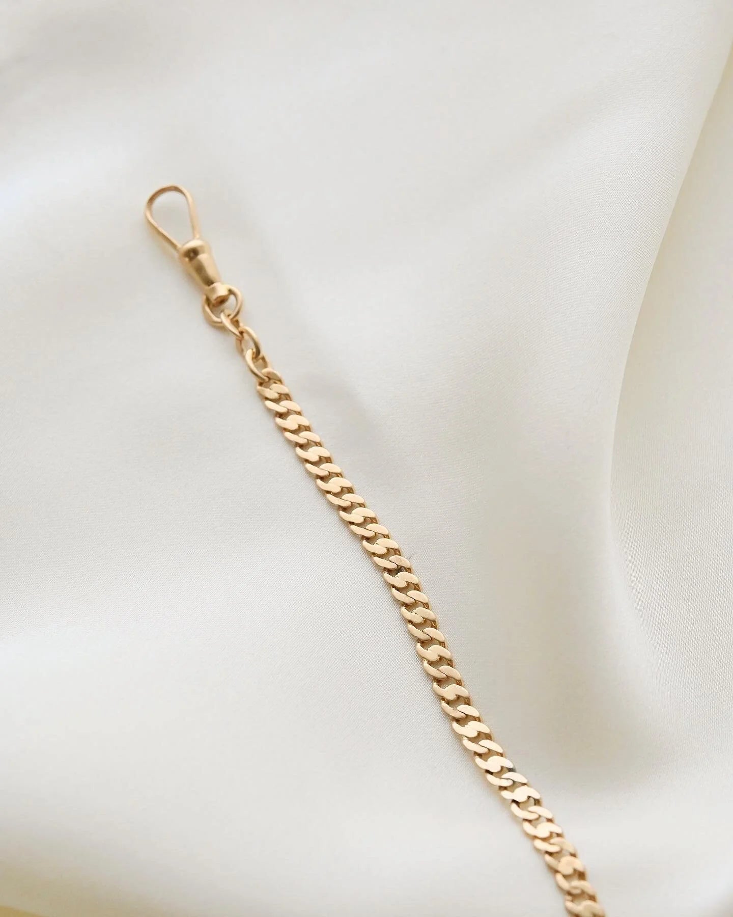 Antique Watch Chain Curb Link 18K Solid Gold