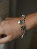 Swedish Vintage Bismarck Link Bracelet w Charms 1960 Sterling Silver
