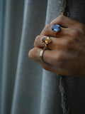 Extraordinary Pool of Blue Topax x 18K Gold Ring Sweden 1950s