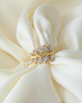 Totally Unique Estate Diamond Leaf Ring 18K Gold