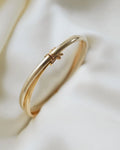 Fabulous Two Toned White and Yellow Gold Vintage Bangle 18K Gold 1960s