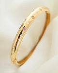 Stunning Diamond And Pastel Sapphire Bangle 18K Gold