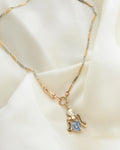 Extraordinary Zodiac Sign Aquamarine Pendant 18K Gold