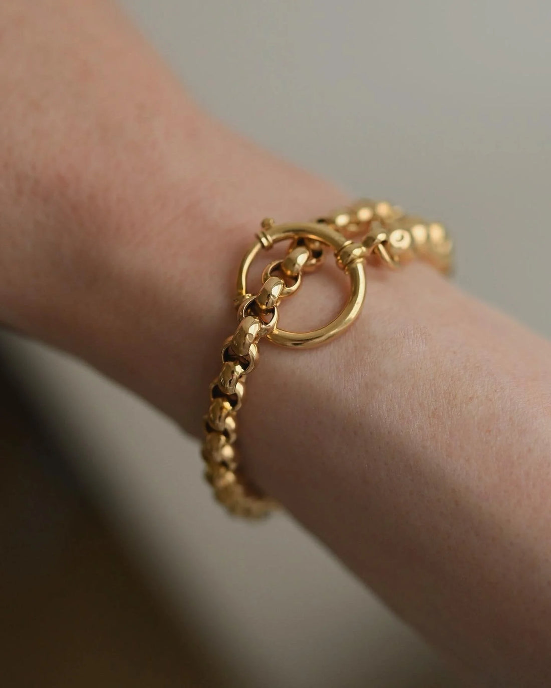 Amazing Antique Jumbo Belcher Link Watch Chain 18K Gold 1910s