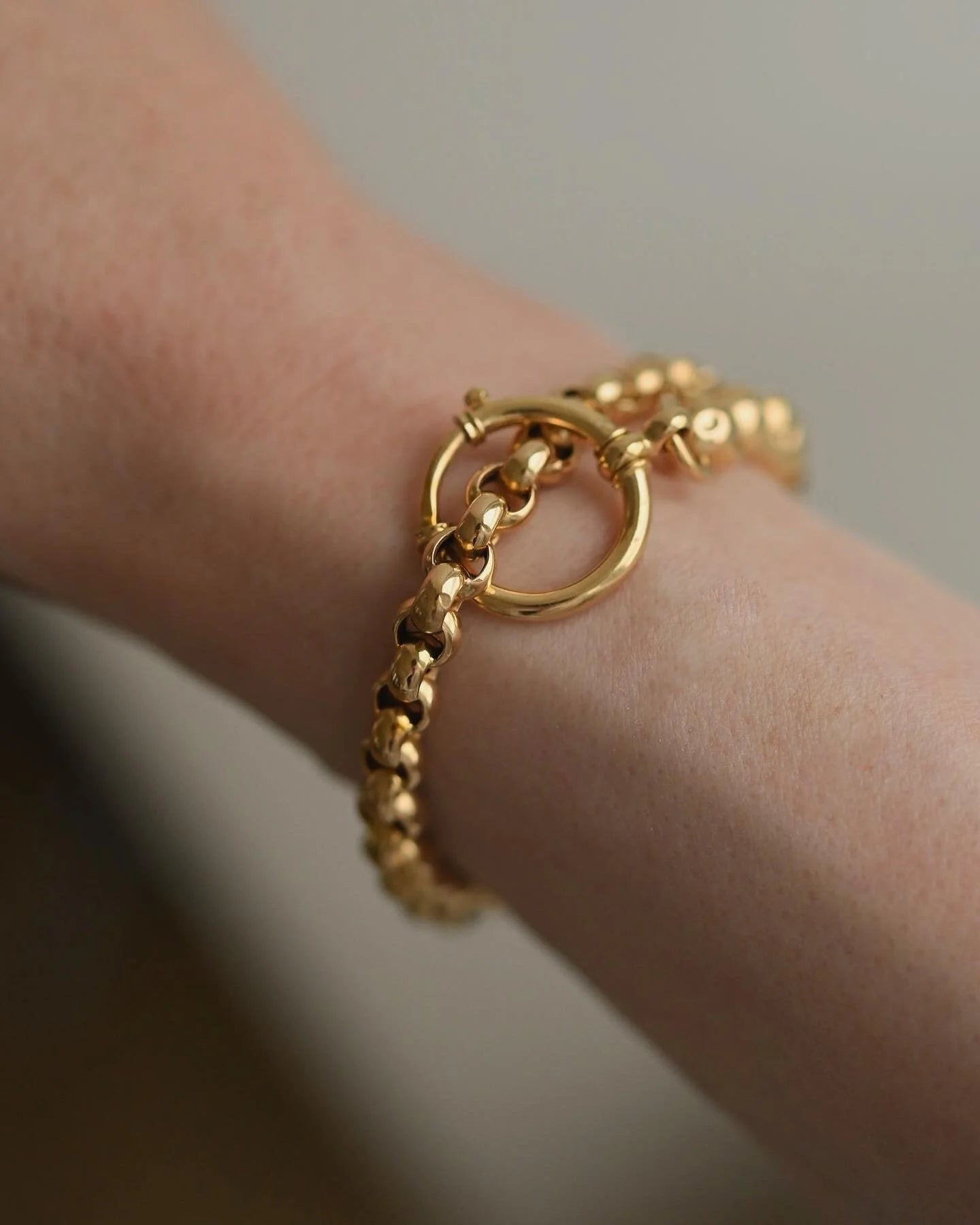 Amazing Antique Jumbo Belcher Link Watch Chain 18K Gold 1910s