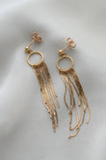 Italian Vintage Chain Dangle Earrings 18K Gold 1970s