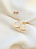 Timeless Vintage Stud Hoop Earrings 18K Gold