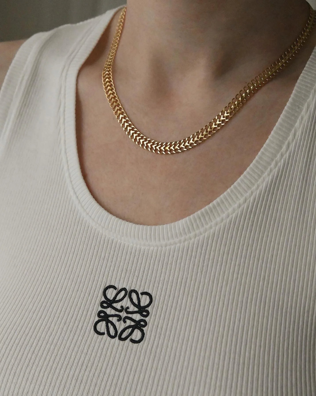 Perfect Handmade Vintage Capricorn Link Necklace 18K Gold 1970s
