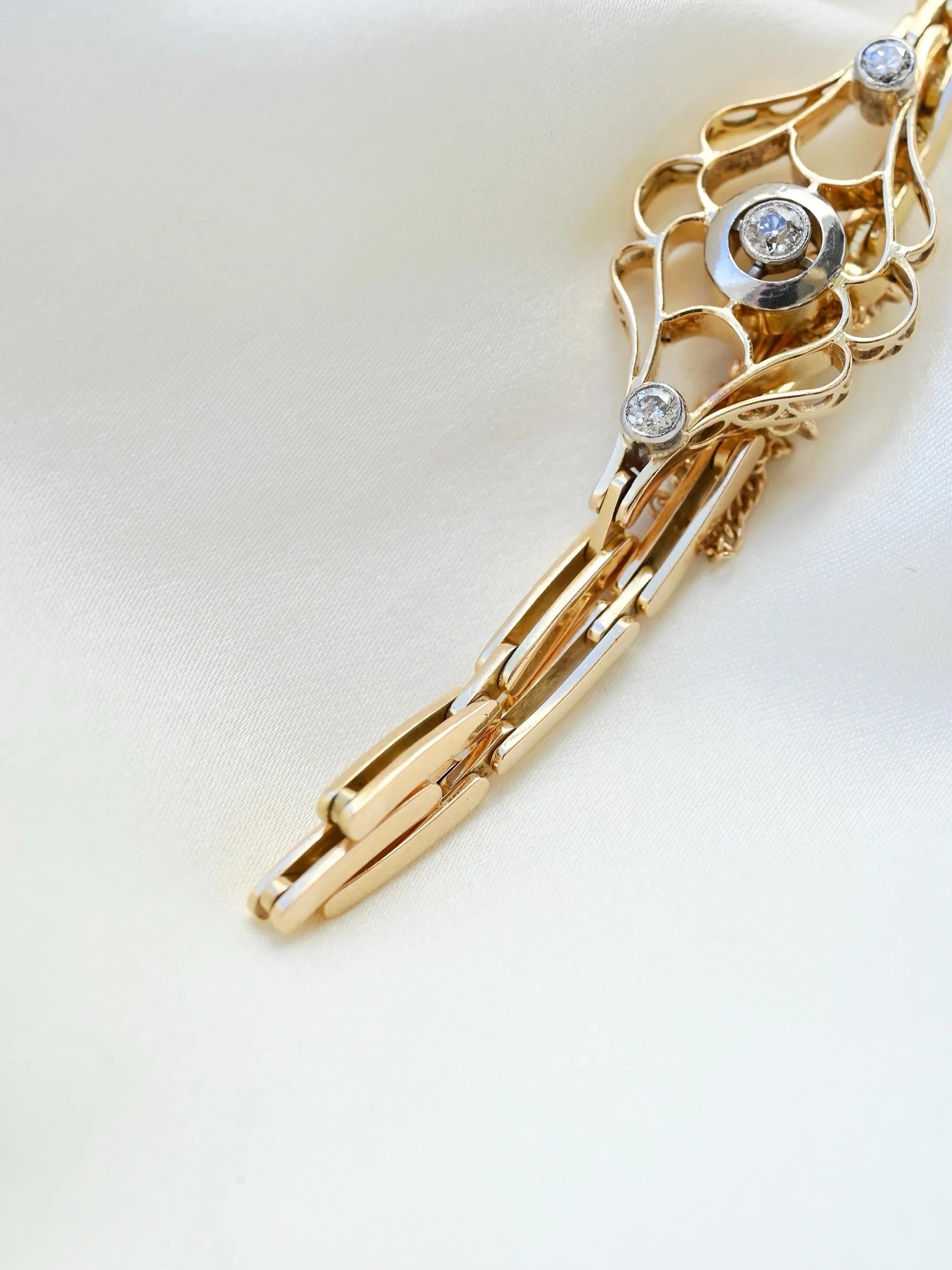 Extraordinary Antique Diamond Bracelet 18K Gold Sweden Beg 1900s